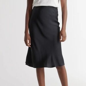Quince 100% Washable Silk Skirt in Black size Small NWT